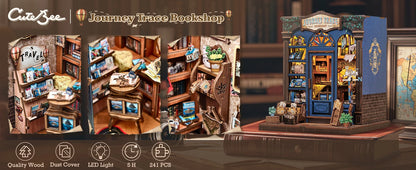 CUTEBEE Book Nook DIY Building Kit with Laser-Cut Precision Pieces 3D Wooden Puzzle  Collectible Desk Home Decor for Gift Idea