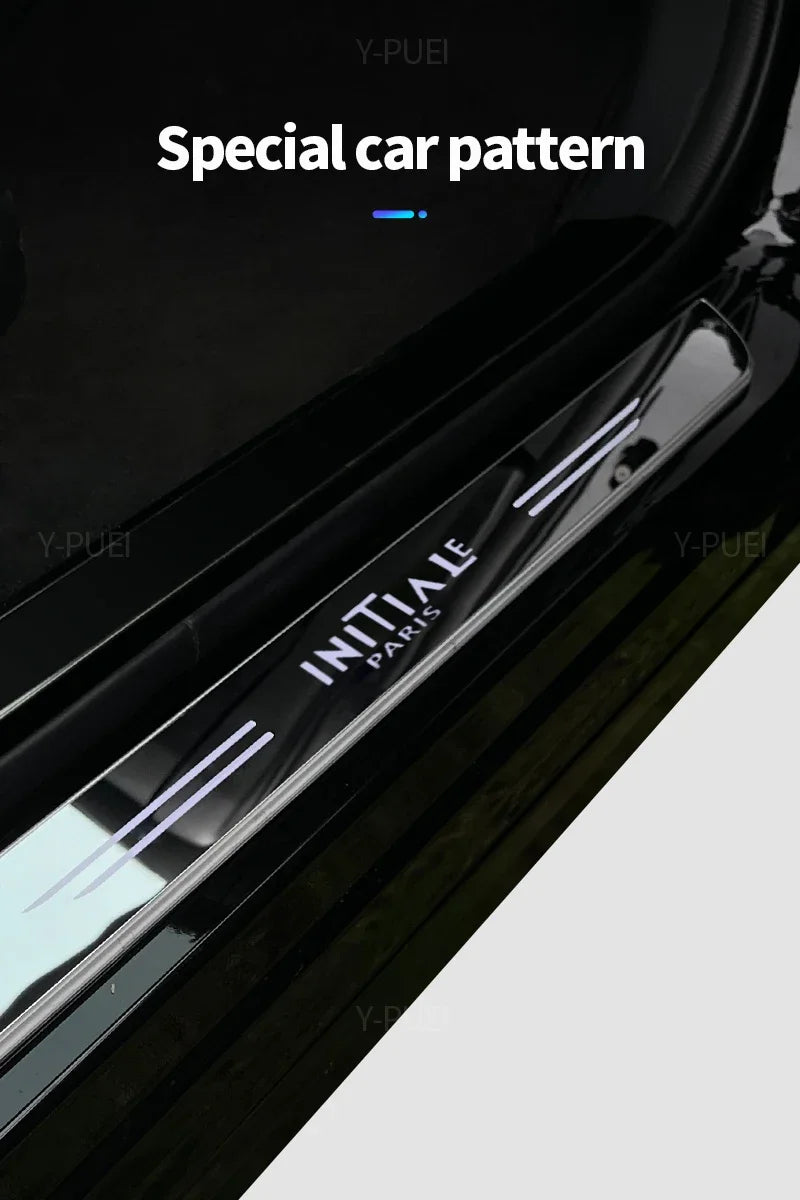 Customized For Renault RS Clio Scenic Logan Megane Car Welcome Door illuminated Sill Light Logo Lamp LED Car Pedal Decoration
