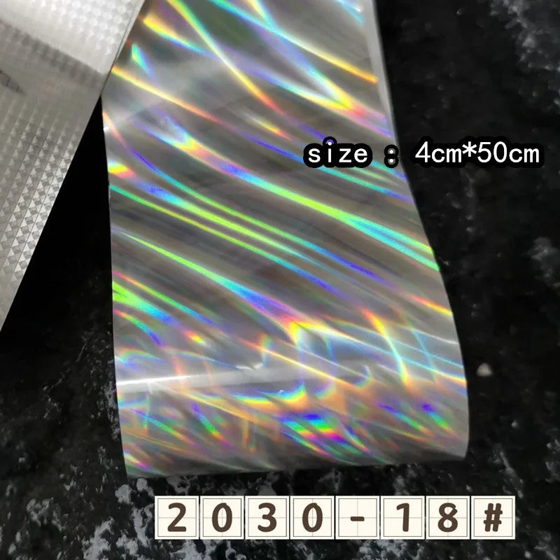 50/100cm Fish Scale Chameleon Nails Metal Nail Art Foil Fish Lure Transfer Decals Wraps Stickers Laser Manicure Decorations