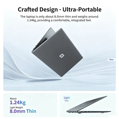 14 Inch Laptop PC 6GB LPDDR4 RAM 128GB SSD ROM 1080p FHD IPS Screen Windows 10 Computer with Celeron 4-Core Processor WIFI