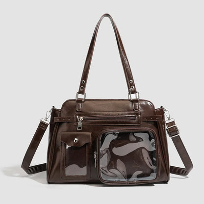 Japanese Itabag With Transparent Display Multi-pocket Shoulder Bag Fashion Tote Bag Jk Uniform Handbag Y2k Style Crossbody Bag
