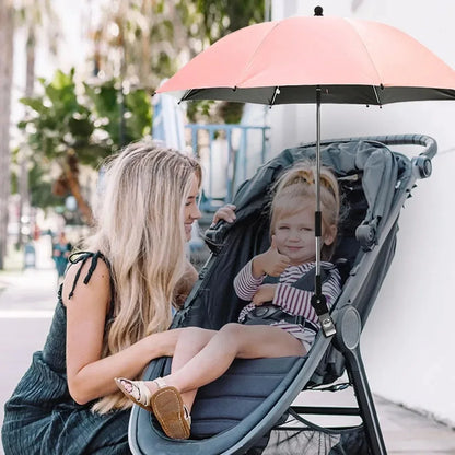 Baby Stroller Umbrella, 360° Adjustable Folding Parasol, UV Sun Rain Protection Universal Stroller Sunshade Canopy Cover