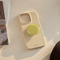 Korean INS Cute Solid Color Phone Case for iPhone 17 16 15 14 13 12 Pro Max Shockproof Protection Back Cover with Bracket
