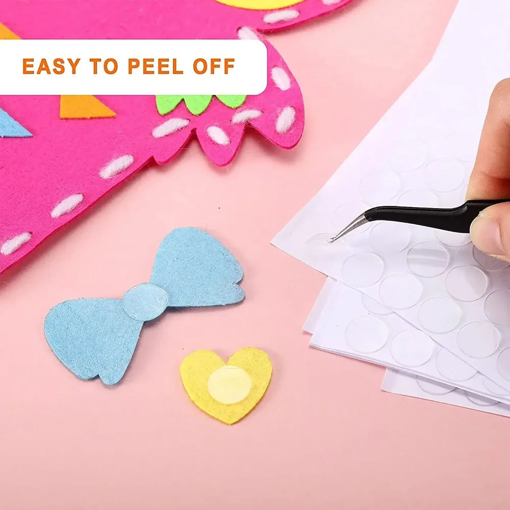 100pcs 1cm Adhesive Double Sided Tape Stickers Removable Round Sticky Tack No Trace Small Stickers for Festival Decoration