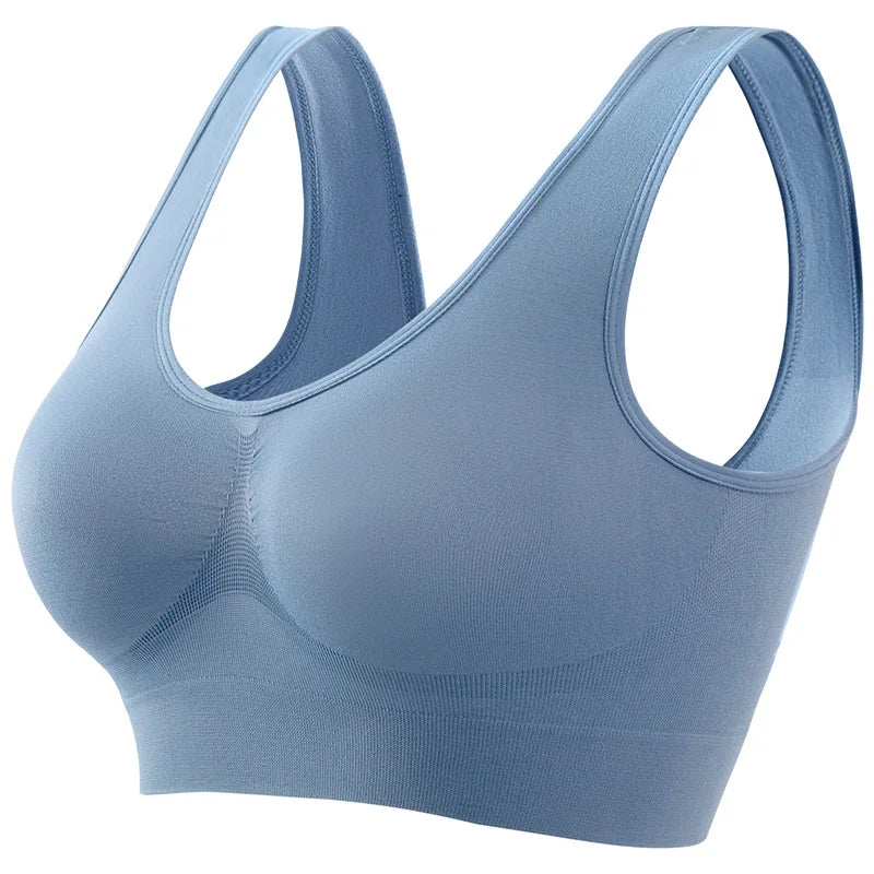 Women's Seamless Push-Up Bra Sports Bralette Non-wire Crop Top Solid Sexy Lingerie No-Pads Breathable Plus Size Tank Bra S-5XL