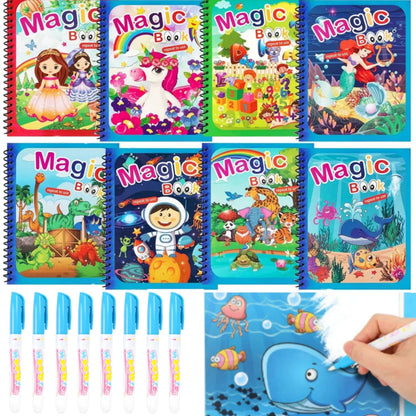 Water Coloring Books,9/18 Pack,Paint with Water Books, Educational Learning Doodle,Reusable No-Mess Art Book Travel Holiday Gift