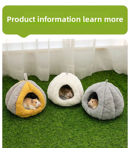 Small Pet Winter Warm Nest Rabbit Fleece Hamster House Gerbil Hideout Plush Mouse Sleeping Cave for Hamsters Mice