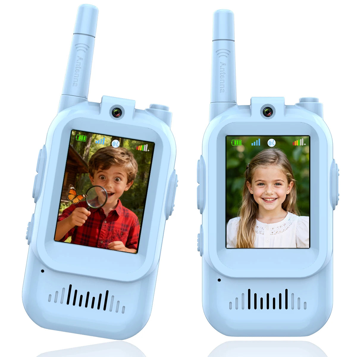 AIRITON JK200 Kids Video Intercom Walkie-talkie Cute Screen Easy Use Rechargeable Large Battery Cute Ham Radio for Gift