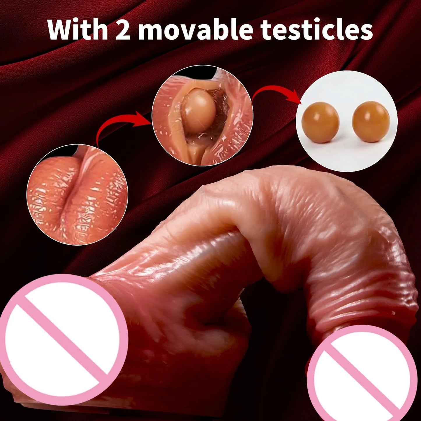 Realistic Dildo for Women Skin Sliding Foreskin Testicles Dildos Anal Vaginal Stimulation Strapon Penis Sex Toys for Female 18+