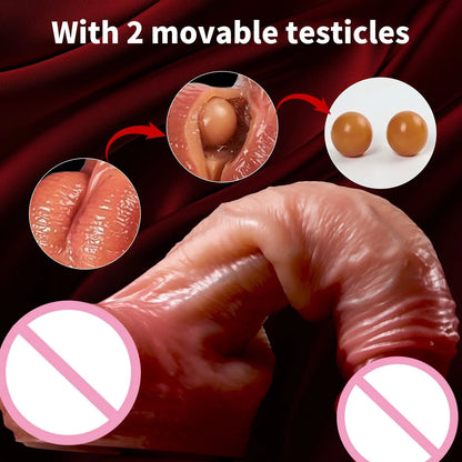 Realistic Dildo for Women Skin Sliding Foreskin Testicles Dildos Anal Vaginal Stimulation Strapon Penis Sex Toys for Female 18+