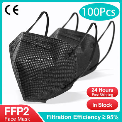 10-200Pcs FFP2 Masks kn95 Mascarillas KN95 Face Mask Filter 5Layers mascarillas quirurgicas homologadas Reusable Black FFP2 Mask