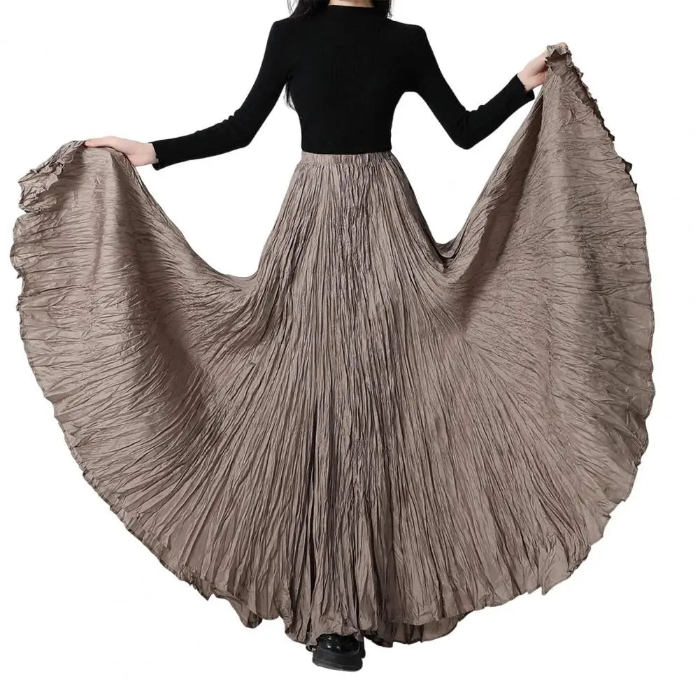 11 Colors Irregular Pleated A-line Skirt For Women High Waist Solid Color Loose Fashion Skirts Casual 2025 Spring New