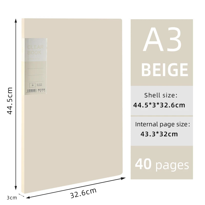 A3 Side-Entry Art Portfolio for Students - Painting Folder, Poster, Sketch Paper, Insert Pockets, Certificate Holder 20-60Pages