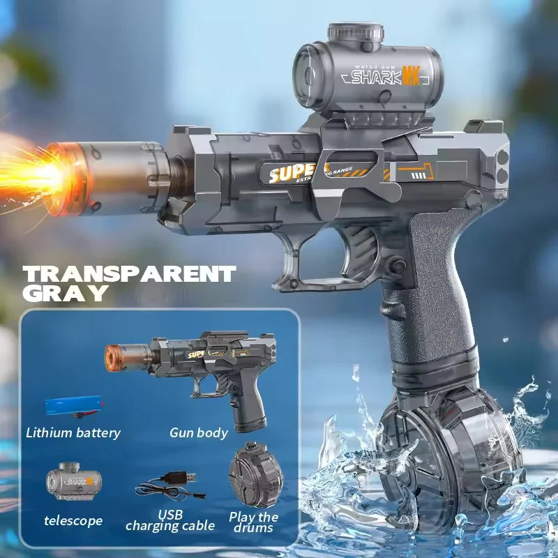 Children High Pressure Electric Water Gun Toys Summer Outdoor Beach Pool Garden Fight Games Kids Automatic Bursts Watergun Gifts