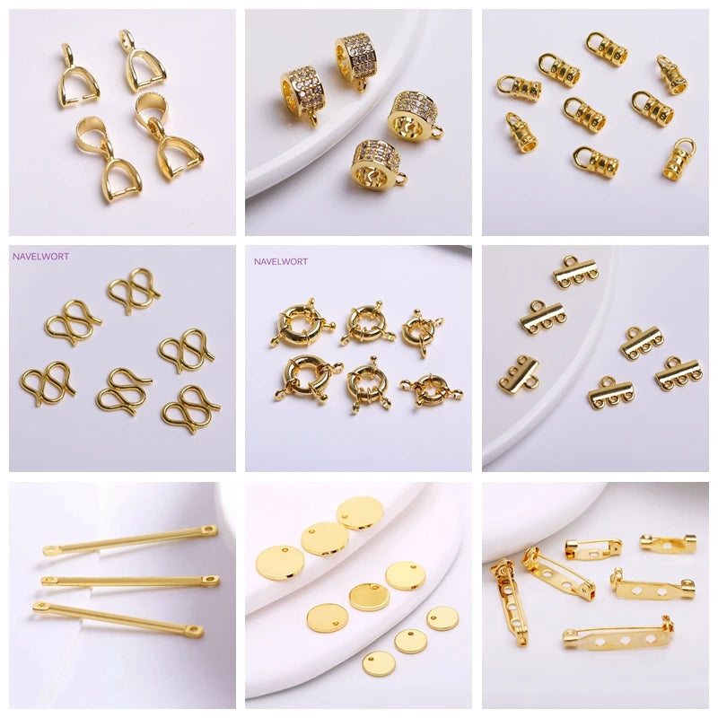 Jewelry Making Beads,18K Gold Plated Wave Thin Spacer Beads,Brass Round Thin Beads DIY Bracelet Necklace Making Accessories