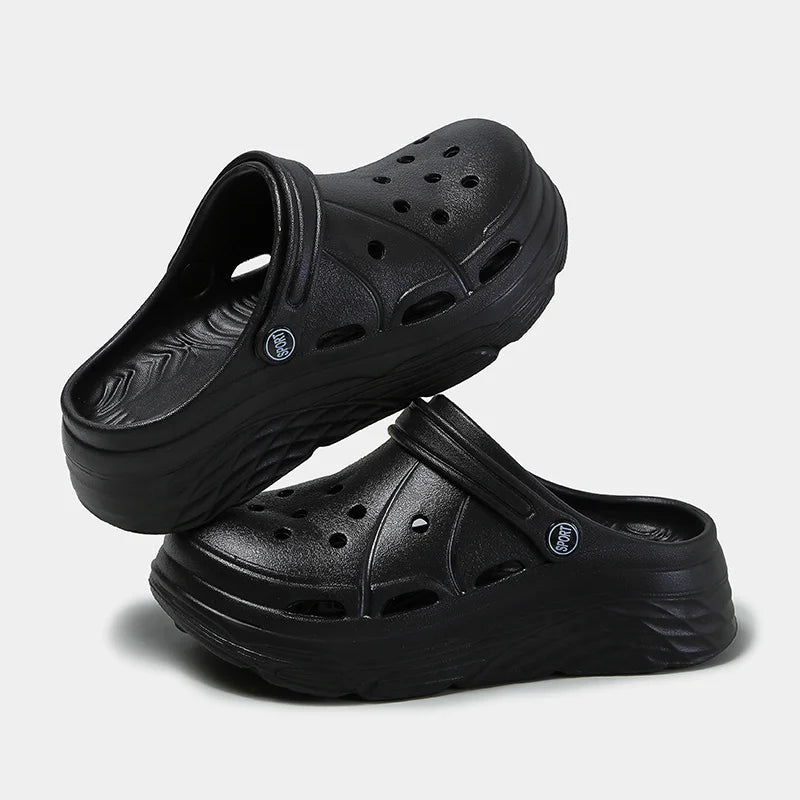 Women's Fashion Platform Sandals Summer 2025 Thick Sole Soft Eva Clogs Garden Shoes for Women Hollow Out Non Slip Beach Sandals