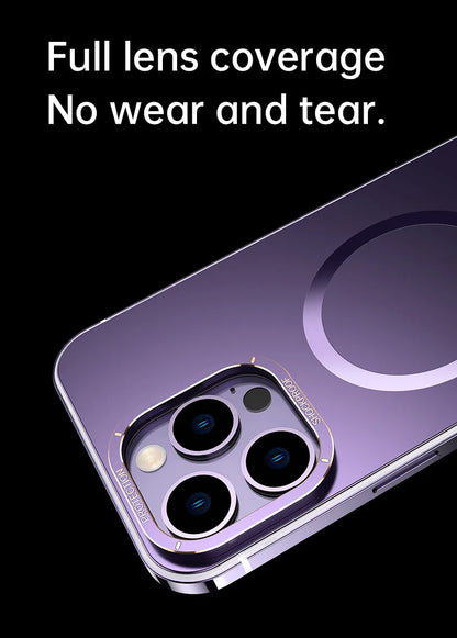 For iphone 16 15 Pro Max Case Raw Titanium Magnetic MagSafe wireless charge Metal frosting Original color protective back cover