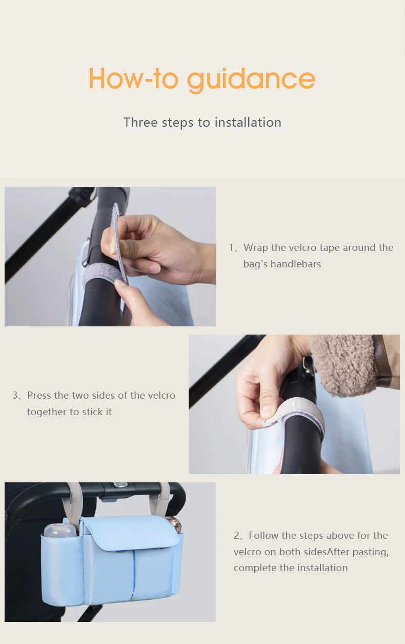 Stroller Organizer Bags Mummy Large Capacity Travel Hanging Bag Bottle Holder Pram Diaper Bags Baby Stroller Accessories