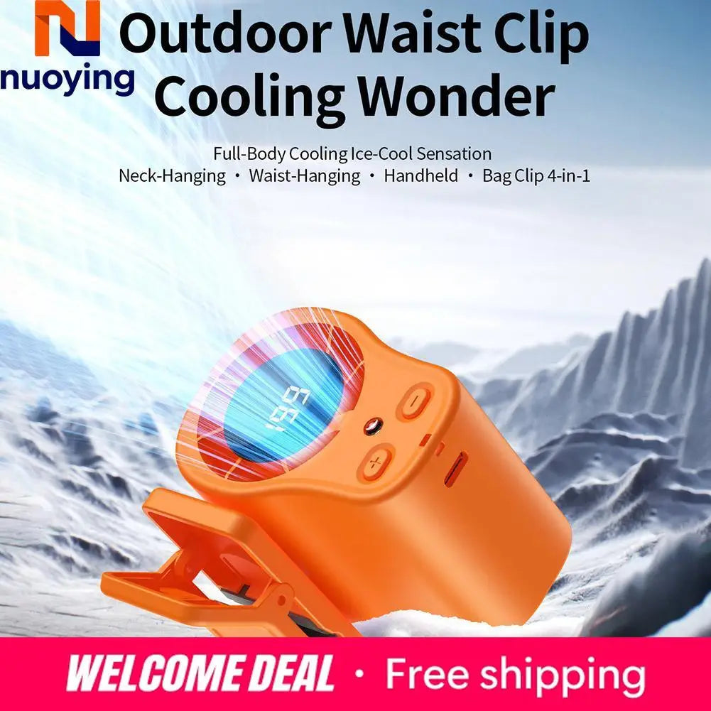 360 Rotatable Semiconductor Cooling Fan USB Rechargeable Clip Fan Quiet Design with LED Screen for Car & Camping