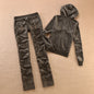 Solid Color Velvet Tracksuit 2025 Women's Zipper Top and Pants Suit Two-Piece Set