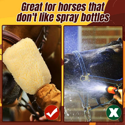 Tick Mitt Applicator Glove for Horses, Fleece Grooming Mitt for Bathing Cleaning, Multifunctional Animal Glove Cats Dogs Bunny