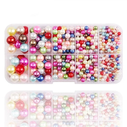 Hand Press Beads Pearl Rivet Set Circular/Irregular Shape Multi-color DIY Jewelry Making Kit with Beads Screw Heads Loose Beads