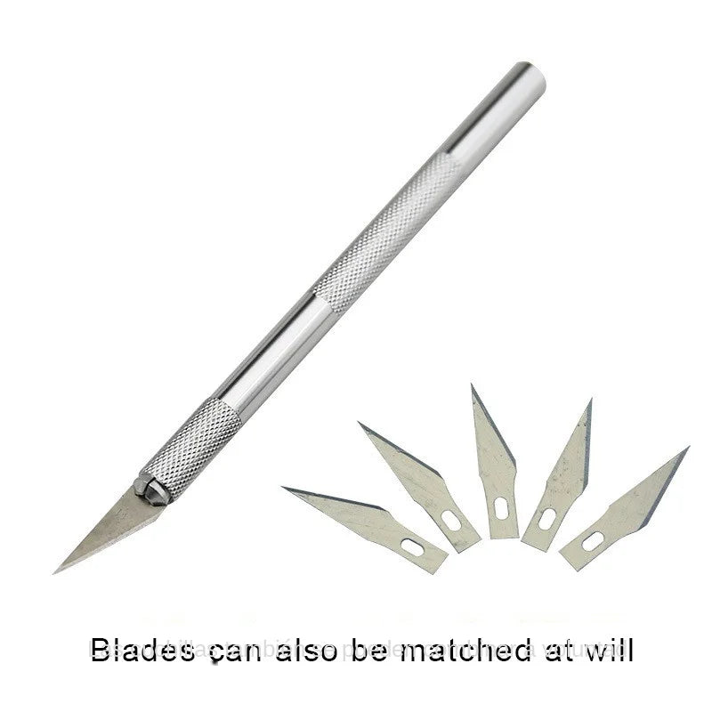 Engraving Non-Slip Metal Scalpel Knife Kit 5pcs Blades Cutter Craft Knives For Mobile Phone PC DIY Repair Hand Tool Accessories