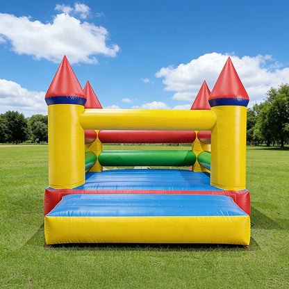 Kids Inflatable Bounce Castle with Reinforced Safety Barriers Outdoor Jumping Bouncer for Family Parties Backyard Entertainment