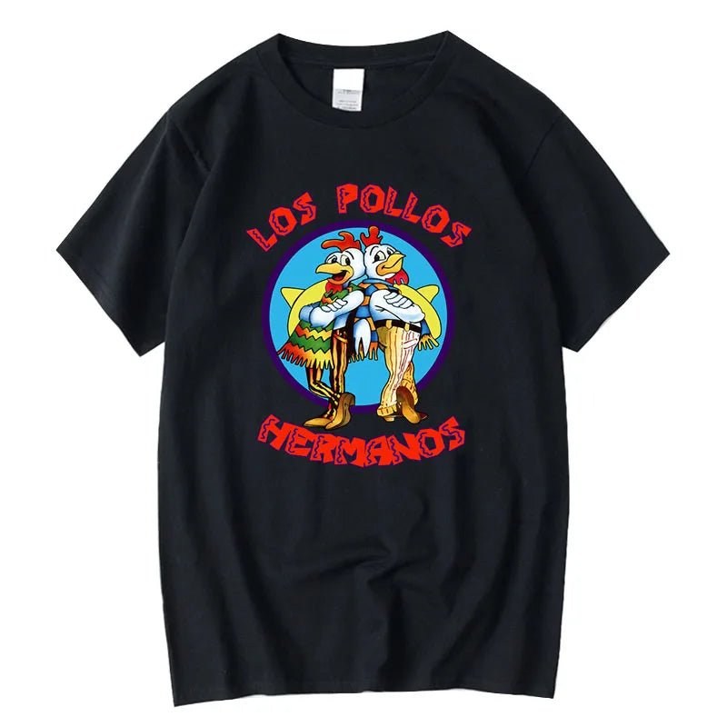 Summer Men Short Sleeved High Quality Cotton Blend Breaking Bad LOS POLLOS Chicken Brothers Printed Casual For Men T-shirt Male