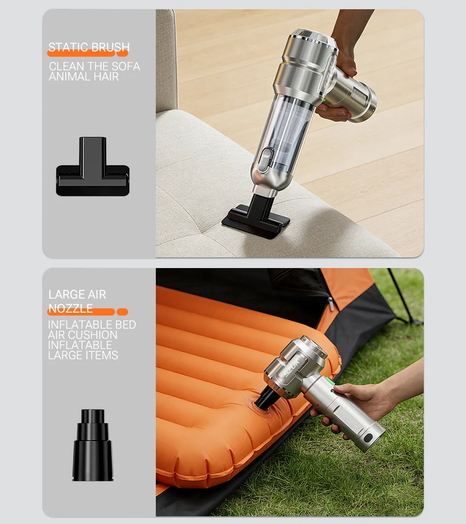 SZUK Car Vacuum Cleaner Portable Blower Handheld Cleaning Machine with LED Light Powerful Wireless Mini Vacuum Cleaner for Car