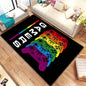 Game Video Gaming Pattern Black Area Rugs Gamer Game Controller Kids Teens Boys Playroom Carpet Bedroom Living Room Floor Mat