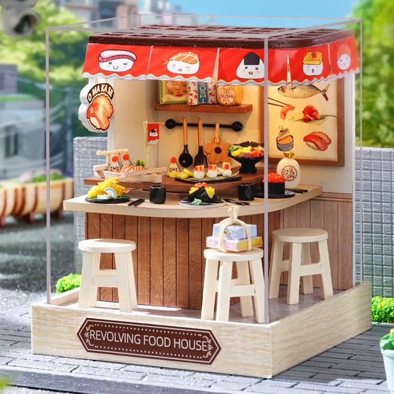 Mini Miniature Doll House DIY Small House Kit Making Room Toys Home Bedroom Decorations With Furniture Wooden Craft DollHouses