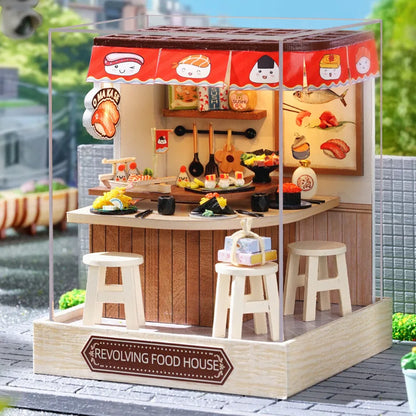 Mini Miniature Doll House DIY Small House Kit Making Room Toys Home Bedroom Decorations With Furniture Wooden Craft DollHouses