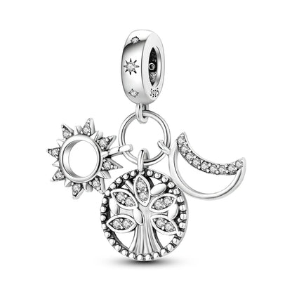 Original 925 Sterling Silver Charm Beads Clover Sunflower Tulip Carnation Pendant For Women Jewelry Fashion Gift