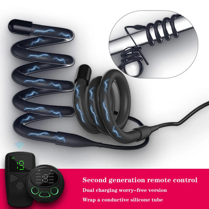 Electric Shock Metal Penis Ring Electric Penis Enlarger Massage Cock Ring Medical Themed Toys Stimulate Adult Sex Toys For Men