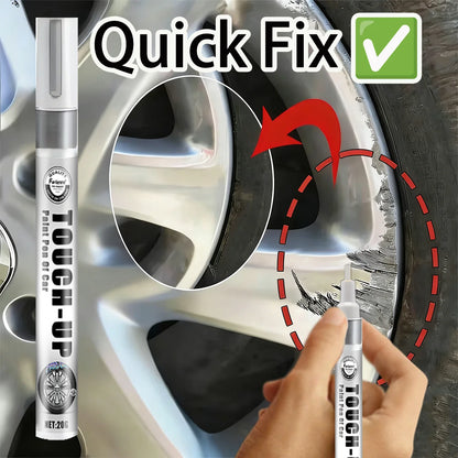 Silver Alloy Wheel Touch Up Paint Pen For Car Rim Scratch Curb Rash Repair Quick Fix Auto Detailing Tool