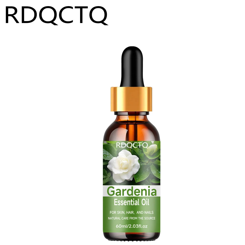 Natural Gardenia Essential Oil for Skin, Hair & Nail Care: Pure Floral Moisturizing Oil with Dropper 40/60ml