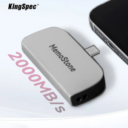 KingSpec MemoStone 512G 1TB 2TB Portable SSD USB-C 20Gb/s External USB Flash Hard Drive 2000MB/s Hard Disk for Smartphone Tablet