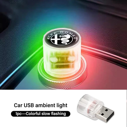 For Alfa Romeo Mini USB LED Car Light Auto Interior Atmosphere Light Emergency Lighting Light 159 Giulietta Giulia 147 Mito 156