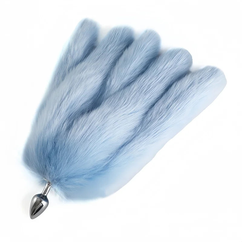 Sexy Multi Taile False Fox Tail with Separable Metal Butt Plug Anal Sex Toys for Couple BDSM Role Play Adult Products