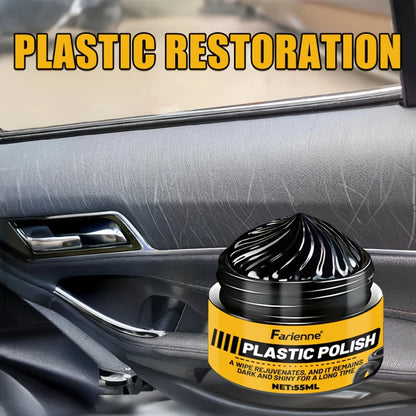 Farienne Plastic Scratch Repair Paste 55ml- Universal Blackening Cream for Car Interiors, Tires, Dashboards, Doors, Bumpers