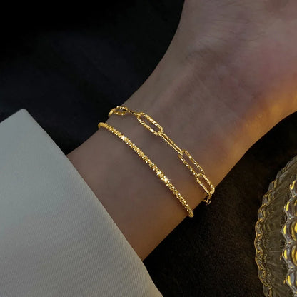LATS 6Pcs Gold Color Bracelet Set Boho Retro Thick Twist Cuban Chain Bracelet for Women 2023 Trendy Quality Jewelry Gifts