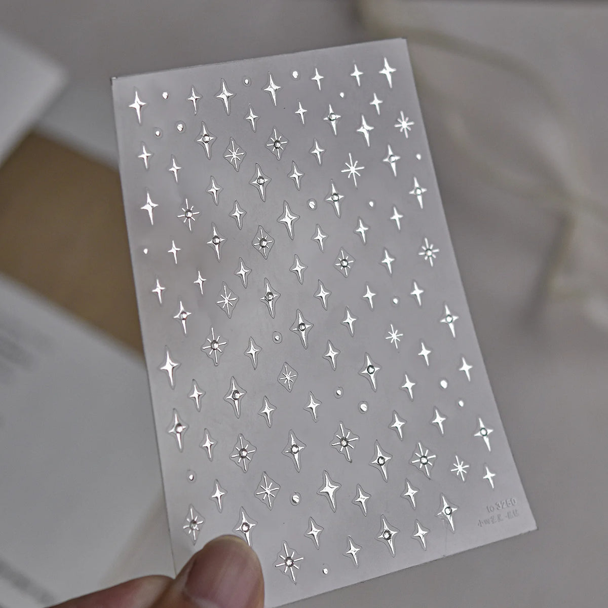 Simple Laser Bronzing Gold Silver Mini Star Rhinestone INS 5D Relief Self Adhesive Nail Art Decoration Sticker 3D Manicure Decal
