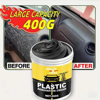 400g Heavy-Duty Car Plastic Renovator Wax - Fast-Acting Scratch Repair, Restores & Protects Car Bumpers, Interiors, Dashboard
