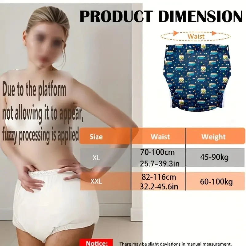 Breathable Adult Cloth Diaper Waterproof Old Man's Diaper Pants Reusable Diapers Trouser Pocket Anti-leak Breathable Nappy Pads