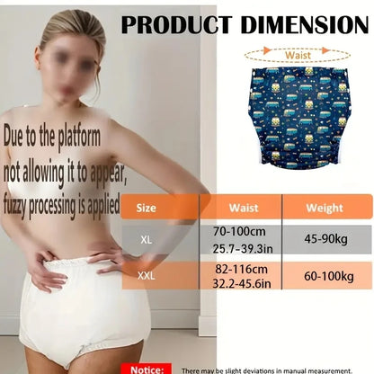 Breathable Adult Cloth Diaper Waterproof Old Man's Diaper Pants Reusable Diapers Trouser Pocket Anti-leak Breathable Nappy Pads