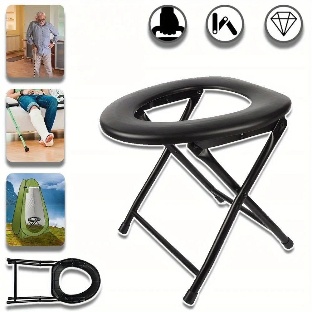 Portable Camping Toilet, Emergency Toilet, Folding Toilet Suitable for Camping, Travel & Emergency