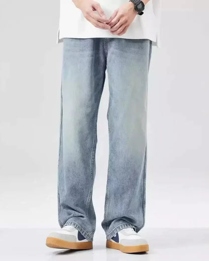 Men's Denim Pants Vintage Washing Wide Leg Loose Jeans Casual Straight American Style  Street Men Trousers Four Seasons New 2026