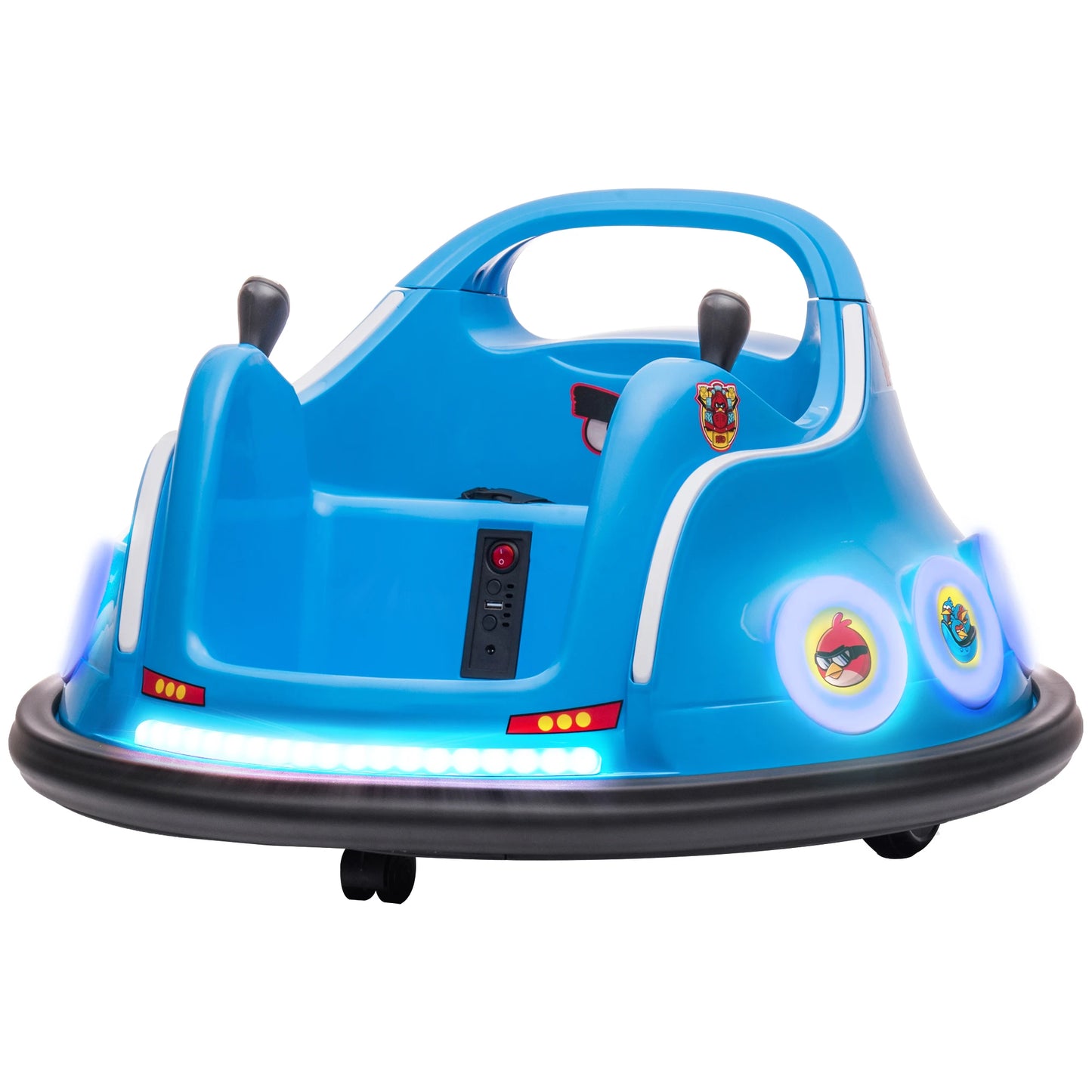 12V licensed Angry Bird electric bumper car for children, 360° rotating car, 73x73x44 cm, blue