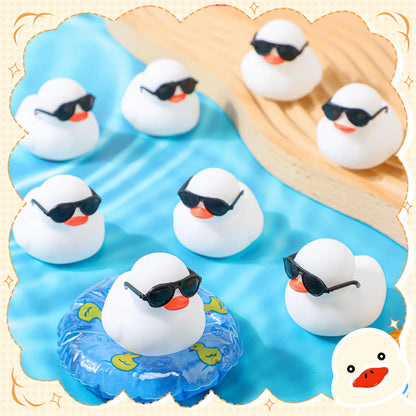 6/12/24/48PCS  White Duck Toys Mini Rubber Ducks Squeak and Float Ducks Shower Toy for Toddlers Boys Girls